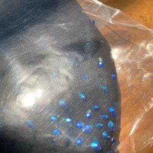 Blue rhinestone custom face mask